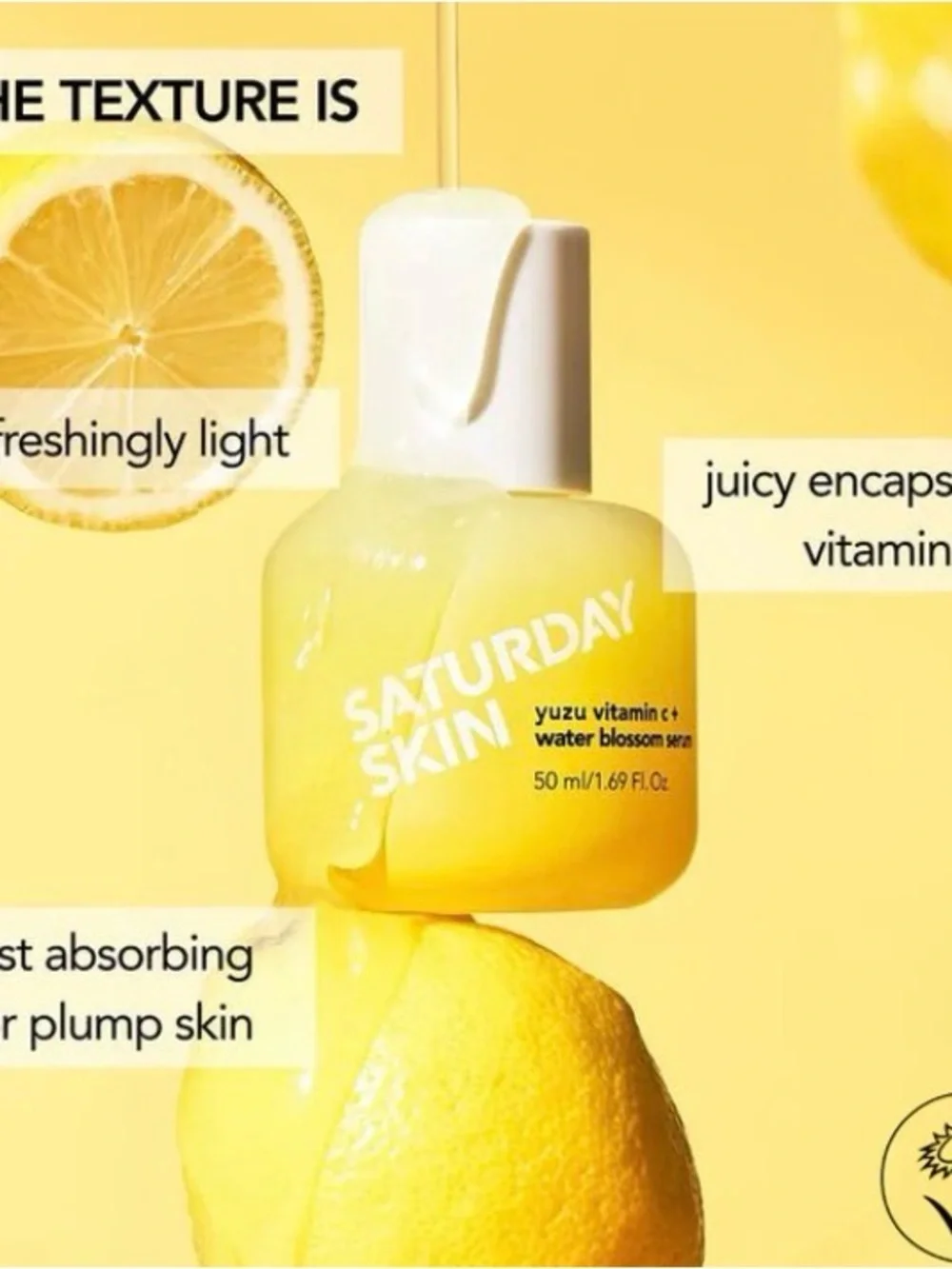 NIB Saturday Skin Yuzu Vitamin C+ Water Blossom Serum